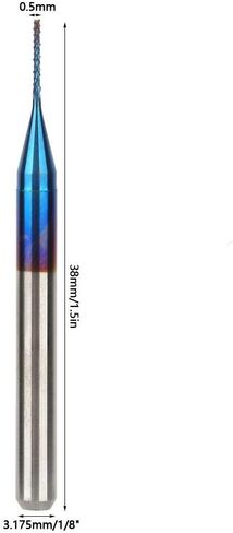 10 قطع من قاطعة الطحن المخروطية، قاطعة طحن كربيد التنجستن، مطحنة نهاية مطلية باللون الأزرق من كربيد التنجستن لآلة نقش PCB لمعالجة النحاس البلاستيكي PCB (0.5 مم) in Kuwait