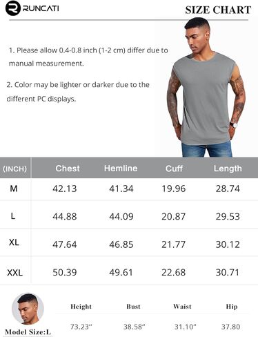Runcati Men's Sleeveless Tank Tops Crewneck Casual Workout Gym Cut Off Muscle Fit T Shirt in Saudi Arabia