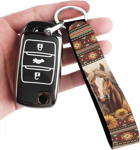 GIFTPUZZ Wristlet Keychain Neoprene Hand Wrist Lanyard Keyring Key Chains Metal Rings Clip Keys Holder for Women Men Kids in Kuwait