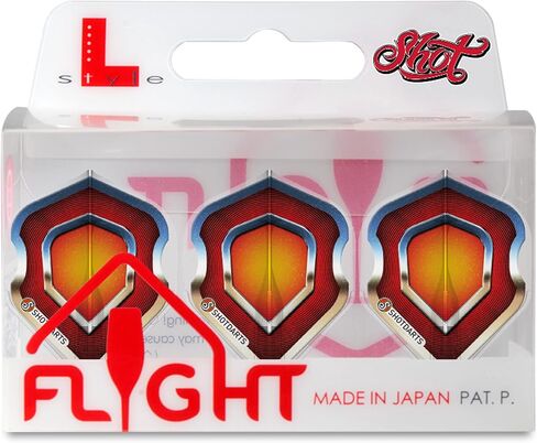 Shot! Darts Dart Flights- L-Style EZ L1 Standard Shape Americana Chrome Dart Flight Set, Ultra-durable, 150 Micron, 90 degrees-Pre molded fins for maximum accuracy and perfect aerodynamics in Saudi Arabia