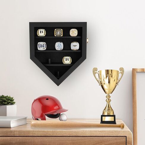 quuren بطولة حلقة عرض القضية، 9 المشاركات حلقة البيسبول حلقة عرض القضية، جدار جبل صندوق الظل الخشبي الرياضة حلقة عرض حالة للبيسبول كرة السلة كرة القدم الكرة اللينة جائزة حلقة تذكارية مروحة in Kuwait