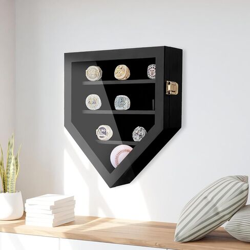 quuren بطولة حلقة عرض القضية، 9 المشاركات حلقة البيسبول حلقة عرض القضية، جدار جبل صندوق الظل الخشبي الرياضة حلقة عرض حالة للبيسبول كرة السلة كرة القدم الكرة اللينة جائزة حلقة تذكارية مروحة in Kuwait