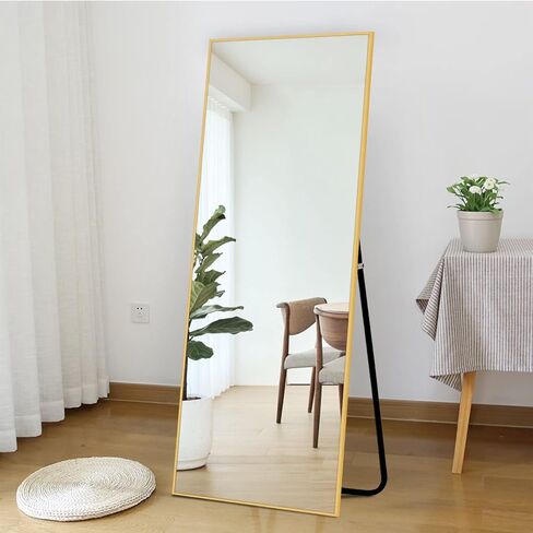 Natsukage Full Length Mirror Wall Mirror Full Length Mirror for Wall Standing Hanging or Leaning Against Wall Dressing Mirror Full Body Mirror Aluminum Alloy Frame (51"x16", Gold) in Saudi Arabia