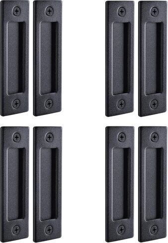Wright Products Sliding Flush Barn Door Handle Set, Matte Black, 1 Pack - Mounting Hardware Included in Saudi Arabia