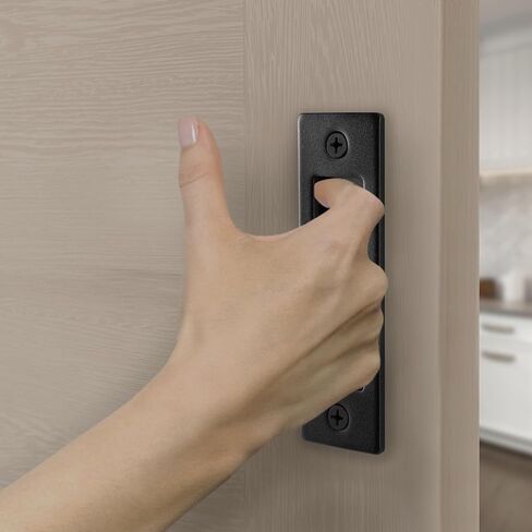 Wright Products Sliding Flush Barn Door Handle Set, Matte Black, 1 Pack - Mounting Hardware Included in Saudi Arabia