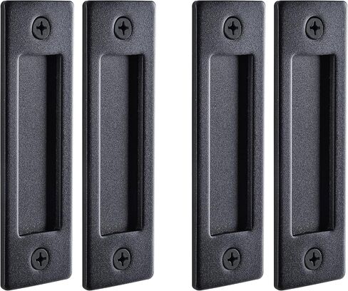 Wright Products Sliding Flush Barn Door Handle Set, Matte Black, 1 Pack - Mounting Hardware Included in Saudi Arabia