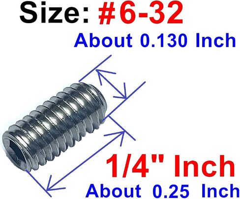 50pcs Set Screws 6-32 x 1/4 inch 304 Stainless Steel Allen Head Hex Hexagon Socket Set Screws with 1/16 Allen Wrench,Set Grub Screws Hex Allen Head Socket Set Screws.(1/4" Length) in Saudi Arabia