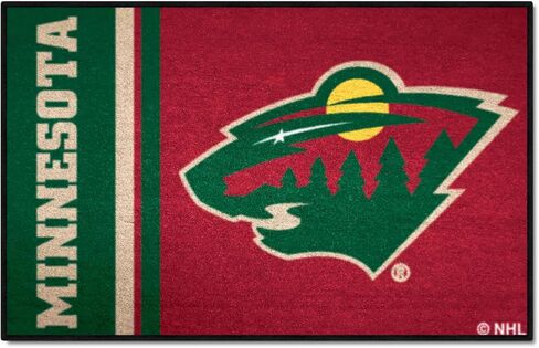 سجادة FANMATS 19266 Minnesota Wild Starter Mat - 19 بوصة. × 30 بوصة. | تصميم موحد لسجادة ديكور المنزل لمحبي الرياضة وبساط خلفي in Saudi Arabia