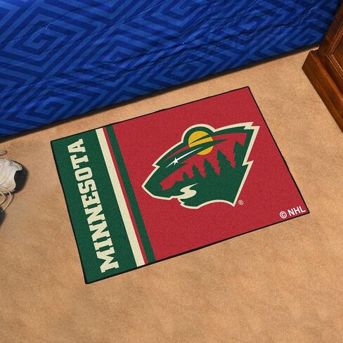سجادة FANMATS 19266 Minnesota Wild Starter Mat - 19 بوصة. × 30 بوصة. | تصميم موحد لسجادة ديكور المنزل لمحبي الرياضة وبساط خلفي in Saudi Arabia