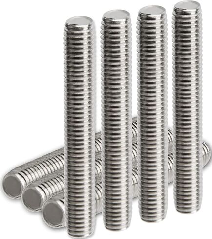 Threaded Rods M10 x 60mm, Fully Threaded Rod 304 Stainless Steel, Fully All Threaded Studs M10-1.5 Thread Pitch for Anchor Bolts, Clamps, Hangers, U-Bolts - 10Pcs in Saudi Arabia