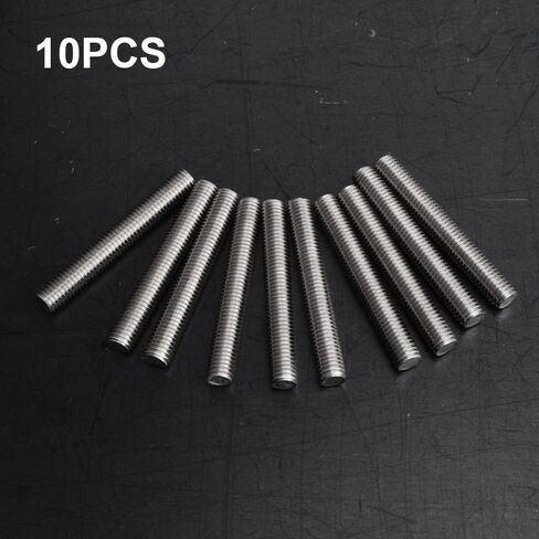 Threaded Rods M10 x 60mm, Fully Threaded Rod 304 Stainless Steel, Fully All Threaded Studs M10-1.5 Thread Pitch for Anchor Bolts, Clamps, Hangers, U-Bolts - 10Pcs in Saudi Arabia