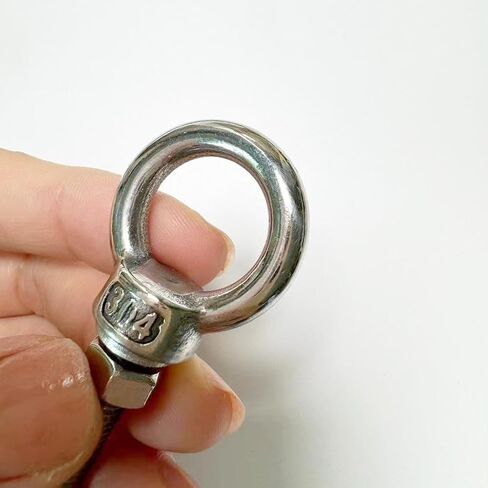 304 Stainless Steel Eye Bolt, 5 PCS M6 Heavy Duty Lifting Ring 1.2" Threaded Eyebolt Shoulder Eye Bolts with Nuts and Flat Washers(Thread Length 30mm) in Saudi Arabia