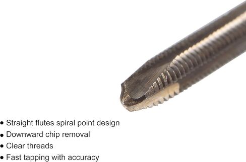 uxcell Spiral Point Threading Tap M5 x 0.8, Metric Cobalt HSS (High Speed Steel) Titanium Plated Machine Straight Flute Thread Tap H2 Tolerance Grade in Saudi Arabia