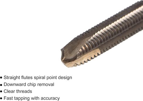 uxcell Spiral Point Threading Tap M5 x 0.8, Metric Cobalt HSS (High Speed Steel) Titanium Plated Machine Straight Flute Thread Tap H2 Tolerance Grade in Saudi Arabia
