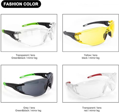 ANSI Z87.1 Safety Glasses for Men and Women, Anti Fog Work Safety Goggles with Adjustable Frame and Clear Lenses in Saudi Arabia