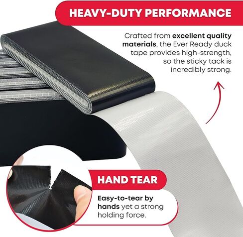 شريط لاصق بحجم مناسب للسفر من Ever Ready - لفة صغيرة مسطحة بحجم الجيب - مثالية للإصلاحات وحالات الطوارئ الخارجية والحرف اليدوية - 1.88 بوصة × 5 ياردات لكل عبوة in Kuwait