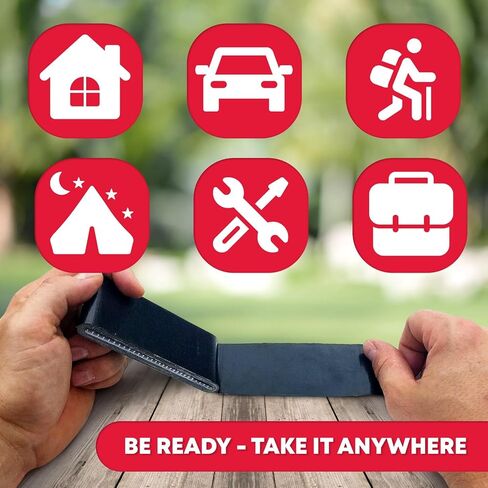 شريط لاصق بحجم مناسب للسفر من Ever Ready - لفة صغيرة مسطحة بحجم الجيب - مثالية للإصلاحات وحالات الطوارئ الخارجية والحرف اليدوية - 1.88 بوصة × 5 ياردات لكل عبوة in Kuwait