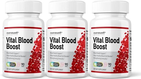 Vital Blood Boost - Dietary Supplement for White and Red Blood Cell Support - Iron with Selenium, Zinc, Vitamin B12 & Folic Acid - 90 Tablets, 90 Day Supply in Saudi Arabia