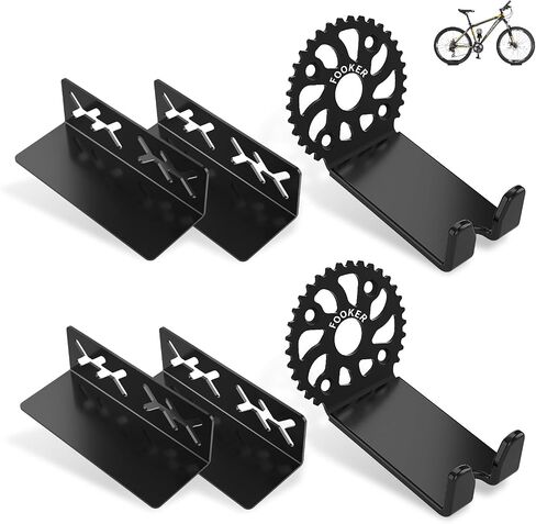 FOOKER Bike Wall Mount,Indoor Storage Bike Rack Stand for Garage or Home, Heavy Duty Bicycle Holder Bike Wall Hanger for Road, Mountain Bikes,Support to 130lb (1 PACK) in Saudi Arabia