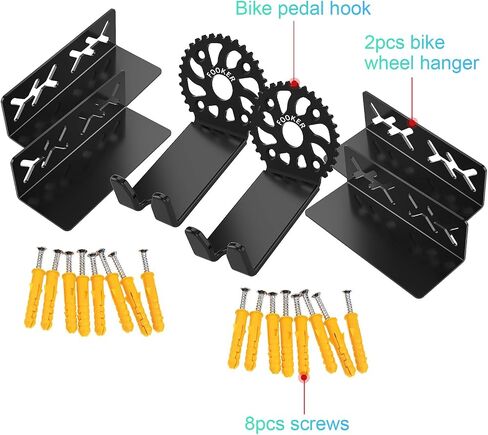 FOOKER Bike Wall Mount,Indoor Storage Bike Rack Stand for Garage or Home, Heavy Duty Bicycle Holder Bike Wall Hanger for Road, Mountain Bikes,Support to 130lb (1 PACK) in Saudi Arabia