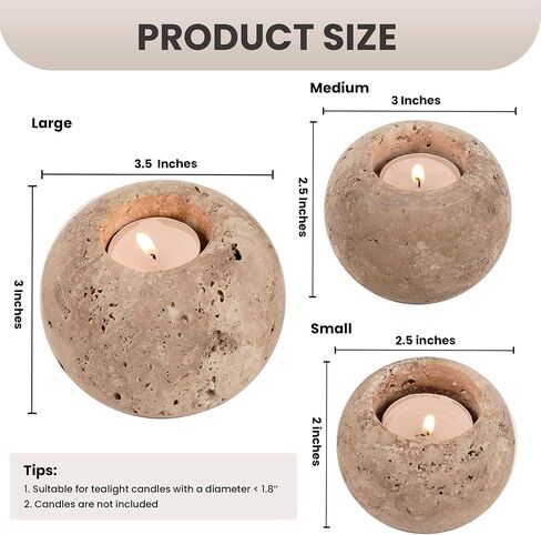 Radicaln Marble Tealight Candle Holders White Handmade Set of 3 Candle Holder for Mini Candles - Wedding Decor Table Centerpiece Votive Candle Holders in Saudi Arabia