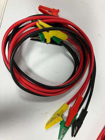 Alligator Clips to Banana,4mm Banana Plug to Alligator Clip Test Cable,12AWG 60cm Cable 4 Color, for multimeter,car Test,oscilloscope or Battery Test,2 Pairs.(4 Color Clips 60cm) in Saudi Arabia