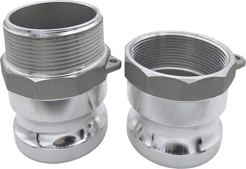 (2 Pack) Global Cam & Groove Hose Fitting Aluminum Type A 2″ Male Camlock x 2″ Female NPT in Saudi Arabia