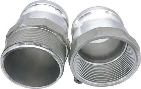 (2 Pack) Global Cam & Groove Hose Fitting Aluminum Type A 2″ Male Camlock x 2″ Female NPT in Saudi Arabia