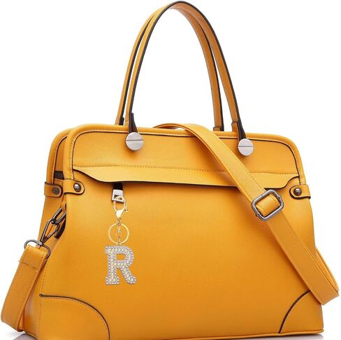 XGALBLA سلسلة مفاتيح ذهبية/فضية حرف A-Z للنساء والرجال كريستال مع محفظة لؤلؤية وحقائب يد معدنية الأبجدية حلقة رئيسية أولية in Kuwait