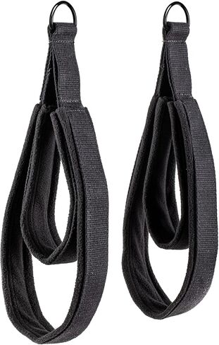 أشرطة حلقية لمصلح البيلاتس: أشرطة بمقبض مزدوج مع حلقة على شكل حرف D لمعدات اللياقة البدنية. أشرطة تمارين اللياقة البدنية للقدمين لتمارين اليوغا والجيم المنزلي in Kuwait