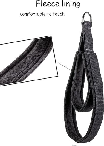 أشرطة حلقية لمصلح البيلاتس: أشرطة بمقبض مزدوج مع حلقة على شكل حرف D لمعدات اللياقة البدنية. أشرطة تمارين اللياقة البدنية للقدمين لتمارين اليوغا والجيم المنزلي in Kuwait