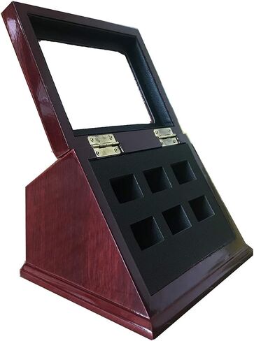 Sports Championship Rings Wooden Display case Shadow Box without Rings (6 Slots) in Saudi Arabia