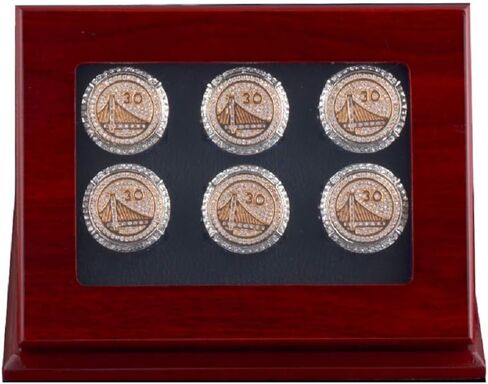 Sports Championship Rings Wooden Display case Shadow Box without Rings (6 Slots) in Saudi Arabia