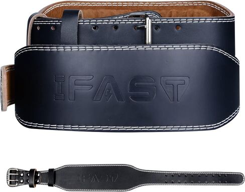 Leather Weight Lifting Belt, Men & Women 4 Inch Wide Strength Training Belt with Metal Buckle & Padded Lumbar Support Adjustable Heavy Duty Workout Equipment for Deadlift Power Lifting Cross Training and Squats Exercise in Saudi Arabia