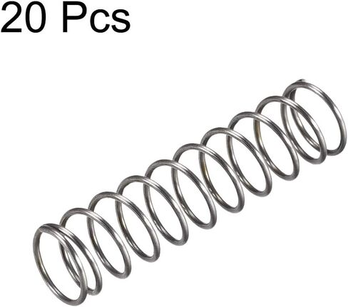 uxcell Compression Spring,10mm OD, 0.8mm Wire Size, 15mm Compressed Length, 30mm Free Length,30N Load Capacity,Gray,20pcs in Saudi Arabia