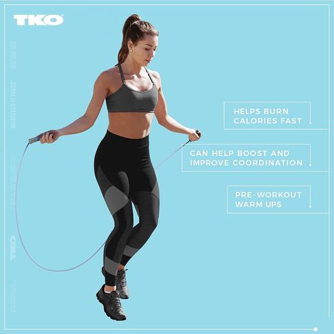 TKO Tonal Adjustable 9-Foot-Long Jump Rope with Non-Slip Handles | Lightweight Jump Rope for Boxing, Cardio Exercise and General Fitness Workouts in Saudi Arabia
