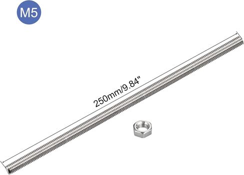 MECCANIXITY 15 حزمة M8 × 350 مم قضيب ملولب بالكامل مع 15 حزمة صواميل سداسية، 1.25 مم خيط 304 من الفولاذ المقاوم للصدأ قضبان ملولبة لليد اليمنى ترصيع in Saudi Arabia