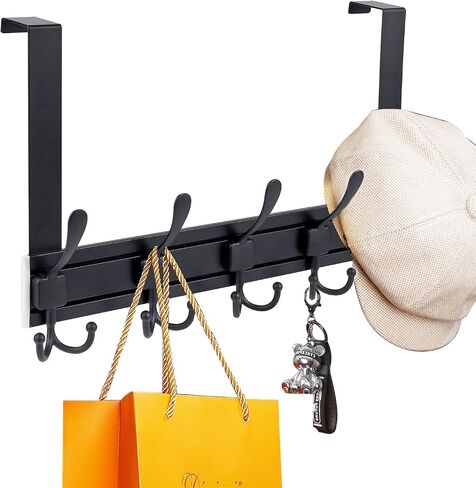 Door hook and coat rack with 5 metal movable hooks for hanging towels, clothes and hats in Saudi Arabia