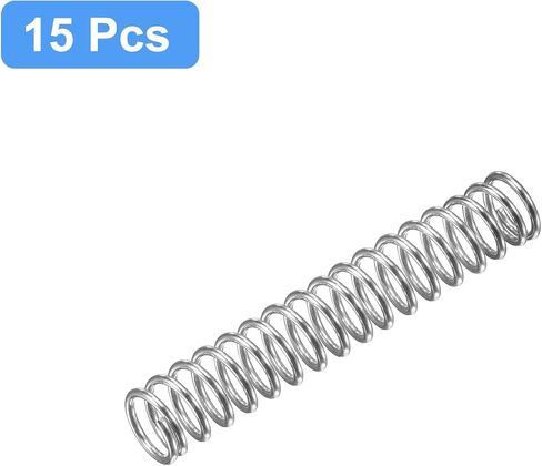 uxcell Compression Spring, 15Pcs 304 Stainless Steel, 16mm OD, 1mm Wire Size, 50mm Free Length, Silver Tone in Saudi Arabia