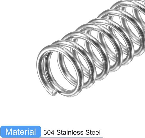 uxcell Compression Spring, 15Pcs 304 Stainless Steel, 16mm OD, 1mm Wire Size, 50mm Free Length, Silver Tone in Saudi Arabia