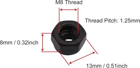 M2.5 x 0.45 مللي متر نايلون إدراج صواميل سداسية ، الكربون الصلب الأسود الزنك مطلي عرافة قفل المكسرات متري الخشنة المواضيع 50 قطعة in Kuwait