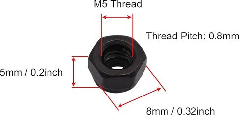 M2.5 x 0.45 مللي متر نايلون إدراج صواميل سداسية ، الكربون الصلب الأسود الزنك مطلي عرافة قفل المكسرات متري الخشنة المواضيع 50 قطعة in Kuwait