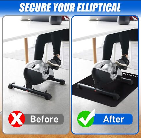 TOBWOLF Non-Slip Workout Mat for Under Desk Ellipticals, Exercise Mat for Ellipse Leg Exerciser Machine, Apply to Foot & Leg Pedal Exerciser for Seniors Fitness, Enhanced Stability & Floor Protection in Saudi Arabia