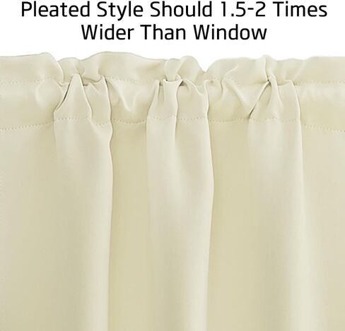 NICETOWN Bathroom Window Curtains - Rod Pocket Blackout Curtains Small Window Short Drapes for Kitchen Bedroom Living Room Kids Nursery Room RV, W29 x L30 inch per Panel, Pure White, 2 Panels in Saudi Arabia