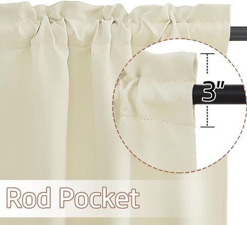 NICETOWN Bathroom Window Curtains - Rod Pocket Blackout Curtains Small Window Short Drapes for Kitchen Bedroom Living Room Kids Nursery Room RV, W29 x L30 inch per Panel, Pure White, 2 Panels in Saudi Arabia
