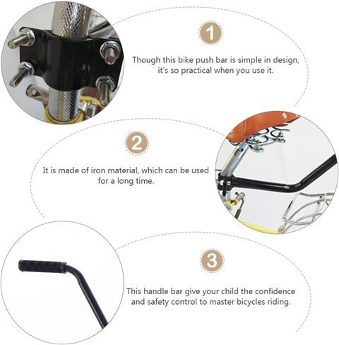 Wakauto Cycling Bike Safety Trainer Handle Balance Push Bar，Bicycle Pole Trainer for Kids Children Learn Cycling Auxiliary Vehicle Bike Tool in Saudi Arabia