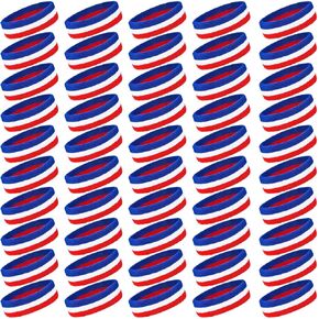 60 Pcs Sweatbands Sports Headbands Bulk Moisture Wicking Athletic Sweat Headbands Terry Cloth Sweatbands Bulk Stretchy Basketball Headbands for Gym Working Out Soccer Running