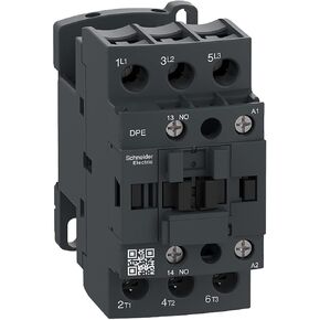Schneider Electric DPE09B7 Easy TeSys IEC Contactor, 3HP, 480V, 24VAC Coil, HVAC & AC Contactor, Pumps, Compressors, DIN-Rail Mount/Screw Fixing, 1/3HP 115V-1Ph, 1HP 230V-1P, 2HP 200-230V, 3HP 460V
