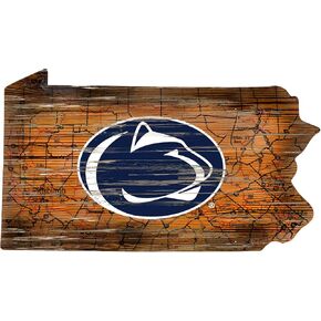 Fan Creations NCAA Penn State Nittany Lions Unisex Penn State University Mini Roadmap State Sign, Team Color, 12 inch