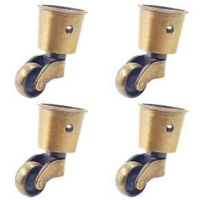 Luomorgo 4 Pack Antique Caster Cups Furniture Casters Wheels Zinc Alloy Swivel Cup Casters Round Cup Castor for Cabinet Piano Table Chair